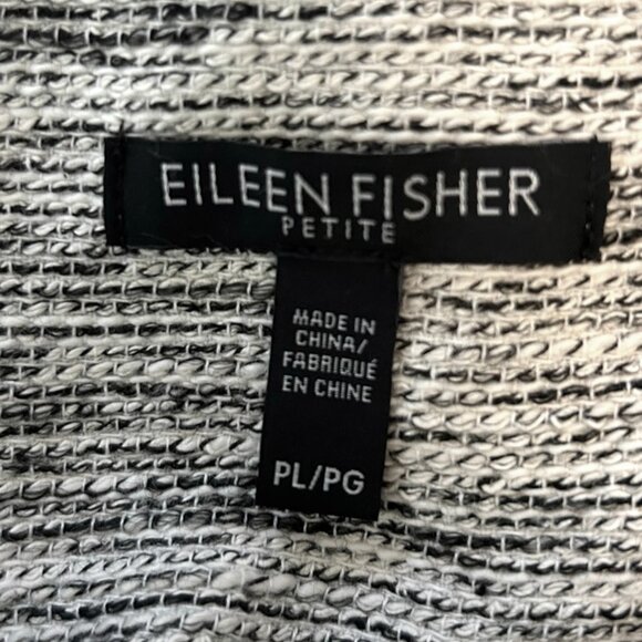 Eileen Fisher Longline Blazer Jacket Snap Button Pockets Textured Tweed Sz PL - Picture 8 of 10